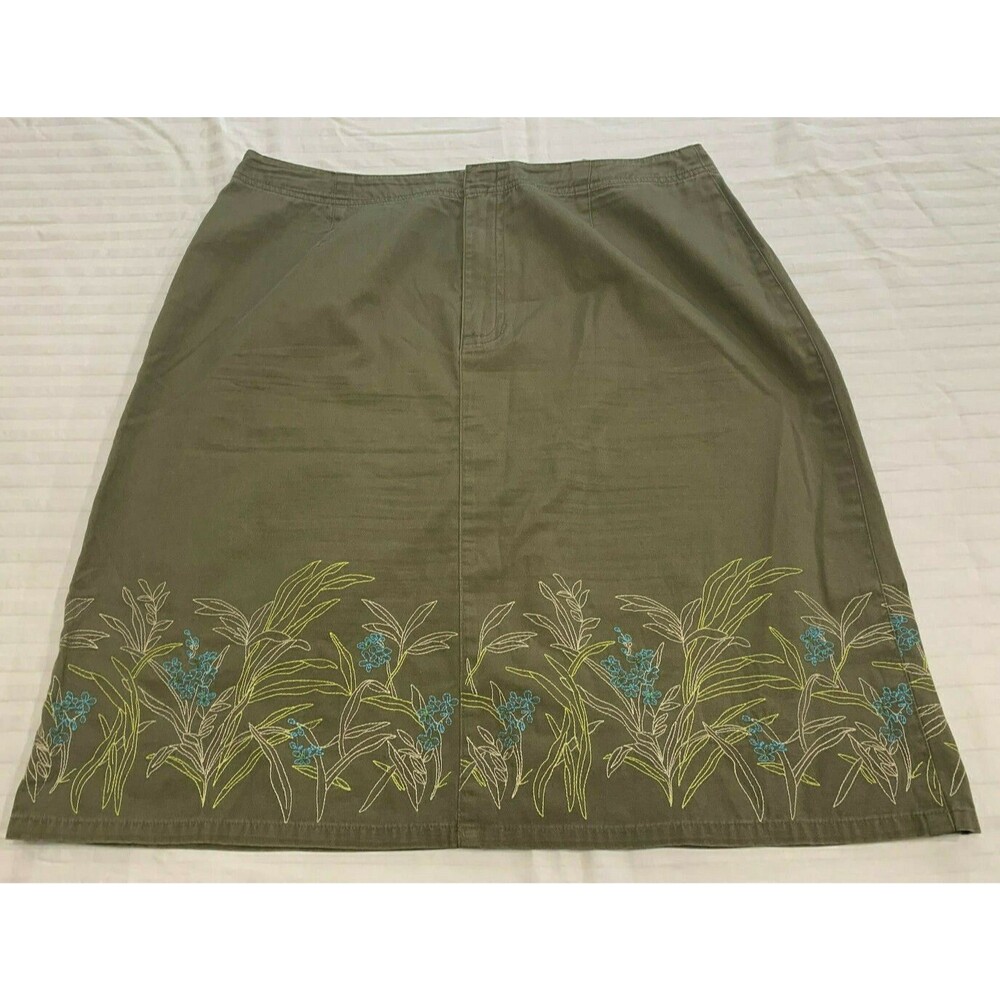LIZ CLAIBORNE LIZWEAR WOMENS COTTON EMBROIDERED SKIRT SIZE 12
